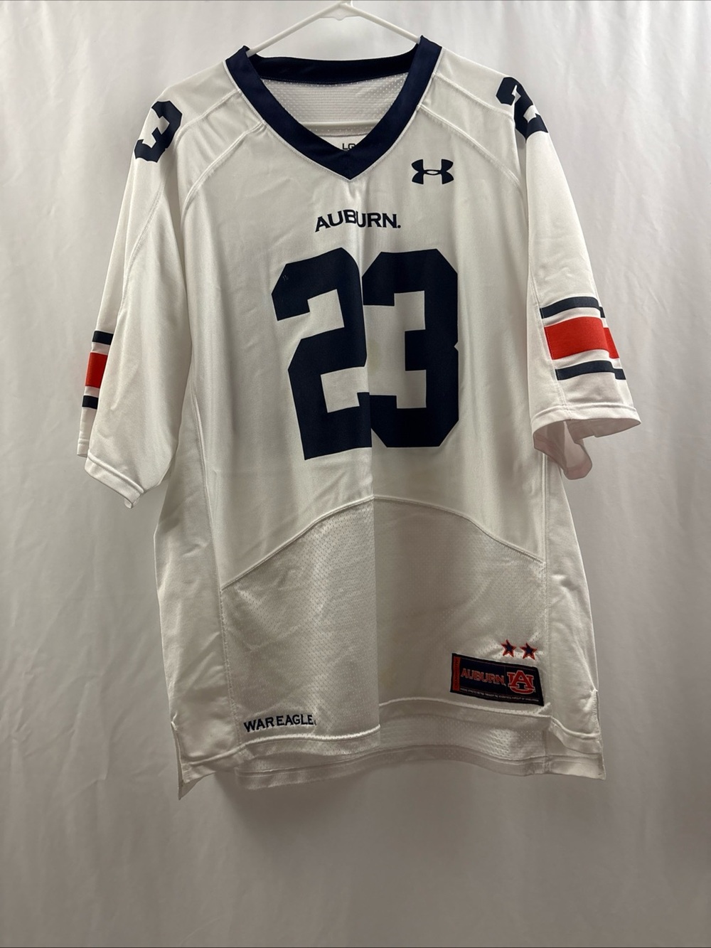 Under Armour Auburn Tigers War Eagle #23 Football Jersey Mens Large White - Picture 2 of 13